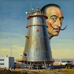 A very detailed oil painting of a nuclear reactor by Slavador Dali