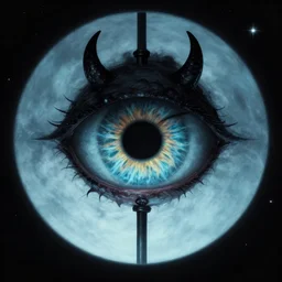 the pole star, evil and monstrous, leers down from the black vault, winking hideously like an insane watching eye which strives to convey some strange message, yet recalls nothing save that it once had a message to convey, trending on artstation, 8 k, ultra detailed, n - 4