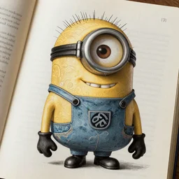 intricate detailed anatomy of a minion on a textbook, full hd, ornate