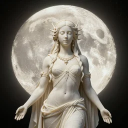 spiritual goddess of moon in andrew gonzalez art style, monochrom ivory color, 8 k, octane render, visionary art, andrew gonzalez, art station