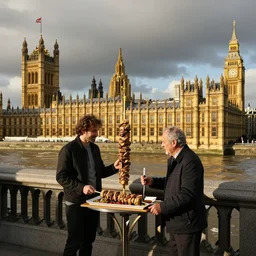 santiago abascal sharing a kebab in the houses of parliament