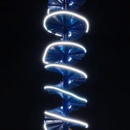a neon endless spyrale, 8 k, rim lighting, plasma display, lumen global illumination