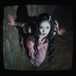 Bjork climbs out of your TV screen towards you like Sadako, J-Horror, 90s, 35mm film