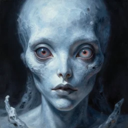 close up sci - fi cosmic horror art simon stalenhag psychadelic eyes, frozen stone skin, elegant, highly detailed, centered, digital painting, concept art, smooth, sharp focus, illustration, artgerm, tomasz alen kopera, peter mohrbacher, donato giancola, joseph christian leyendecker, wlop, frank frazetta