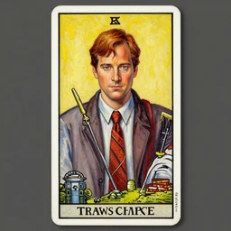 beautiful tarot card of Dwight Schrute, oil on canvas, intricate, symmetrical, portrait, 8k highly professionally detailed, HDR, CGsociety
