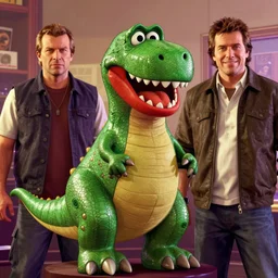 portrait of a barney the dinosaur grand theft auto 5, art by ryo shiotani and greg rutkowski, intricate, beautiful, cute, cinematic lighting, vintage art by serge ivanoff