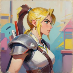 greg manchess portrait painting of a ciri as overwatch character, medium shot, asymmetrical, profile picture, organic painting, sunny day, matte painting, bold shapes, hard edges, street art, trending on artstation, by huang guangjian and gil elvgren and sachin teng