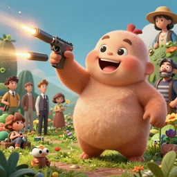 highly detailed surreal vfx portrait of a cute, happy big chungus, shooting two mac - 1 0 s, stephen bliss, unreal engine, greg rutkowski, loish, rhads, beeple, makoto shinkai and lois van baarle, ilya kuvshinov, rossdraws, tom bagshaw, alphonse mucha, global illumination, detailed and intricate environment