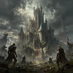 A cinematic matte painting of the apocalypse in a fantasy kingdom of castles by Aivazovsky and Peter Mohrbacher and Paul Lehr and Anato Finnstark, volumetric lighting, unreal engine, PBR, trending on artstation, epic, terrifying