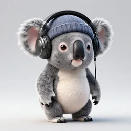 stoned koala with headphones and knitted cap, extremely detailed, sharp focus, wide view, full body pose, smooth, digital illustration, by james jean, by rossdraws, frank franzzeta, mcbess, sakimichan, brosmin, danton fadeev, steve simpson