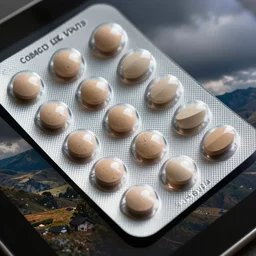 tablet blister, each pill shows disease, photorealistic imagery