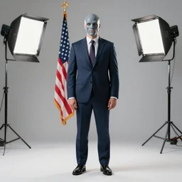 fantomas as a president of united states, photo realistic portrait, hd, detailed, studio light, 8 k, wide shot