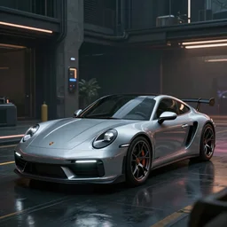 concept art of a futuristic Porsche from Cyberpunk 2077, trending on Artstation, octane render