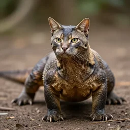 a feline komodo dragon - cat - hybrid. animal photography,