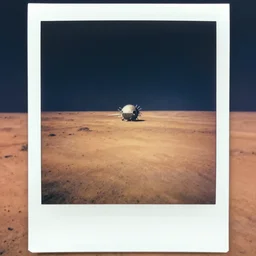 intergalactic travel photograph taken from mars in 1 9 6 0 s, polaroid