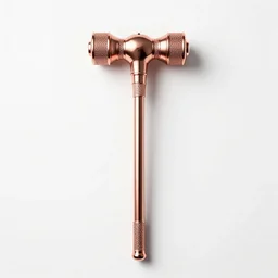 rose gold flail, professional product shot, isolated on a pure white background, centered, entire object in frame, sharp focus, soft studio lighting