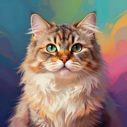 prompt! dream symmetry!! stunning portrait of beautiful a british longhair cat thinking about life!! by victo ngai, kilian eng vibrant colours, dynamic lighting, digital art, winning award masterpiece, fantastically beautiful, illustration, aesthetically inspired by beksinski and dan mumford, trending on artstation, art by greg rutkowski, 8 k