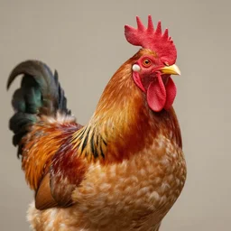 photo of a gorgeous rooster, professionally retouched, soft lighting, realistic, smooth, full body shot, torso, perfect eyes, sharp focus on eyes, 8 k, high definition, insanely detailed, intricate, elegant, art by artgerm and j scott campbell