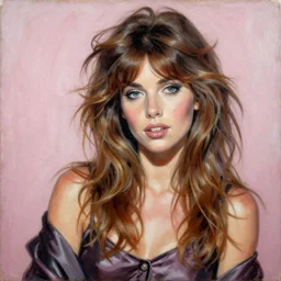 a Satin painting of a Kate Bush 1980s