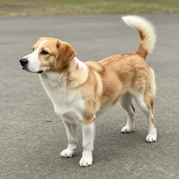 a dog with a head instead of his tail