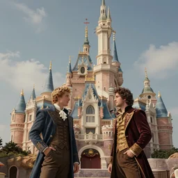 disney fantasy castle. Jean-Baptiste Monge and Alex Ross a artwork of a gothic revival castle. fantasy castle, trending on artstation