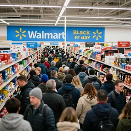 the crowds at the black friday sales at walmart, intricate, highly detailed, sharp focus, art by jacque louis david