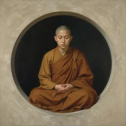 a monk inside a circle by gertrude abercrombie