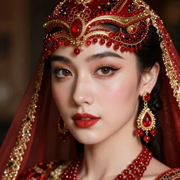 photograph of wonderful spanish princess with smooth fair skin, alluring eyes, red jewelry, breathtaking, elegant, ornate, intricate, hyper detailed, accent lighting, dramatic light, 4 k octane render