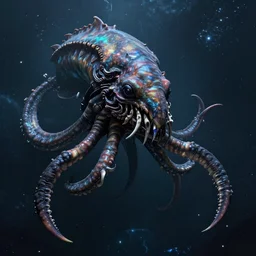 scifi portrait of a kraken in space