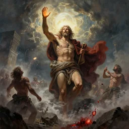 highly - detailed art by james gurney : : he opened the sixth seal, and behold, there was a great earthquake. the sun became sackcloth. the moon became blood. and the seas boiled. and the skies fell. judgment day.