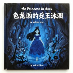 page 1 2 of the picture book of the princess in dark demoniac evil swamp, dark blue tone, by satoshi kon, ilya repin, lena aenami, shinji kimura