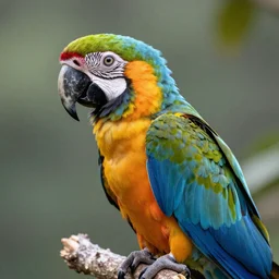 a beautiful realistic portrait of a macaw, trending on deviant art