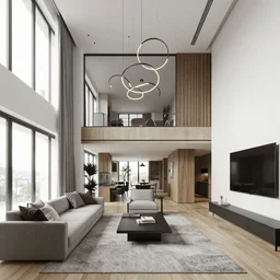 A contemporary interior design in a sleek apartment building by es devlin