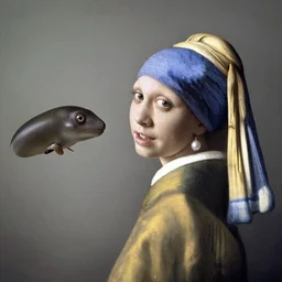 a mongoose with a pearl earring by vermeer, funny