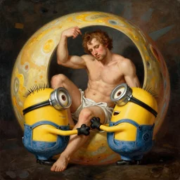 Minions in the style of FRANCISCO GOYA, SATURN DEVOURING HIS SON