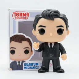 werner heisenberg inventing quantum mechanics, stop motion vinyl action figure, plastic, toy, butcher billy style