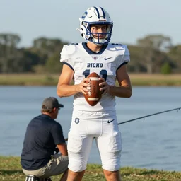 a promising college football quarterback injures himself while fishing on the bayou