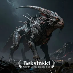 metaphysical scifi cosmicpunk creatures in profile by beksinski