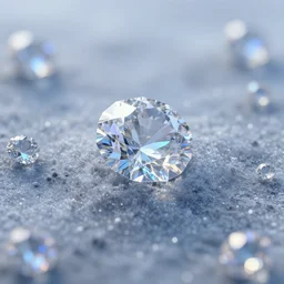 iridescent particle on frozen diamonds, iperdetailed, artstation, render, tilt shift, 4 k