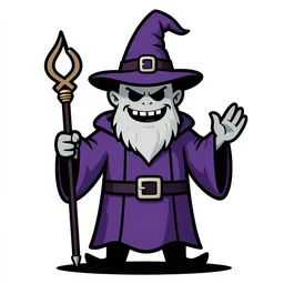 weird wizard monster, hand-drawn vector, SVG, cult-classic-comic-style n -9