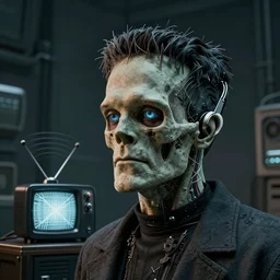 the master race Frankenstein radio controls, the brain thoughts broadcasting radio, the eyesight television, the Frankenstein earphone radio, the threshhold brainwash radio, the latest new-skull reforming to contain all Frankenstein controls, even in thin skulls of white pedigree males, visible Frankenstein controls, the synthetic nerve radio directional antenna loop, cyberpunk theme