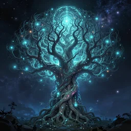 magical mother tree of the universe, concept art trending on artstation, glowing effect ,
