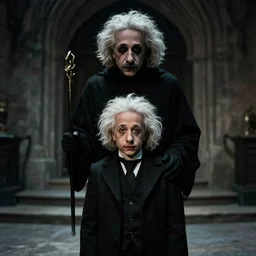 2 0 year old albert einstein as the grim reaper, movie still, epic