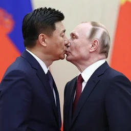 Xi kiss with Putin