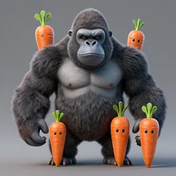 a carrot gorilla monster, 4 k, 8 k, super detailed, masterpiece, trending on art station, highly detailed, full hd, kentaro miura art style