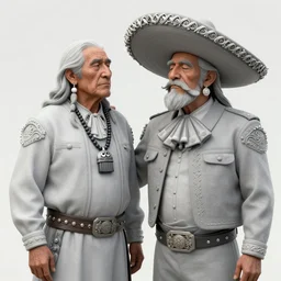 old shaman and american man near him, old mexican magician closes eyes, gray haired, a 3 / 4 view watercolor ink painting, in the style of jean giraud in the style of moebius trending on artstation deviantart pinterest detailed realistic hd 8 k high resolution