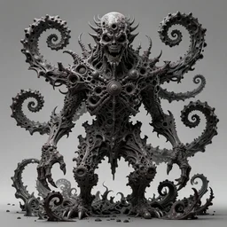 highly detailed complex high definition 3D render of the works by Junji Ito, Japanese horror monstrosity, spiral, spirals, holes, dark complex horrific monster, Lovecraftian, Lovecraft, Junji Ito