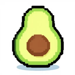 a pixel art avocado