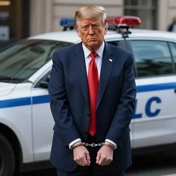 donald trump being handcuffed in front of a police car, elegant, real life skin, intricate, high detailed, artstation, concept art, smooth, sharp focus, art by artgerm and greg rutkowski
