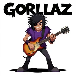 gorillaz (2001), official art, jamie hewlett